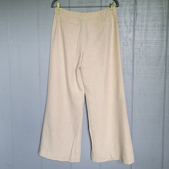 Lucy & Laurel 100% Linen High-Waist Wide Leg Pants With Lining. Size 4 - Picture 5 of 8